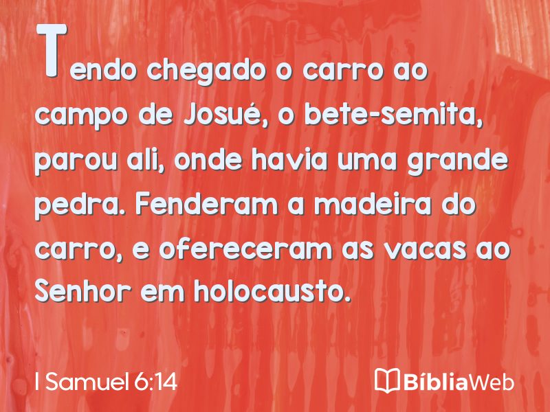 I Samuel 6:14 em imagem para compartilhar