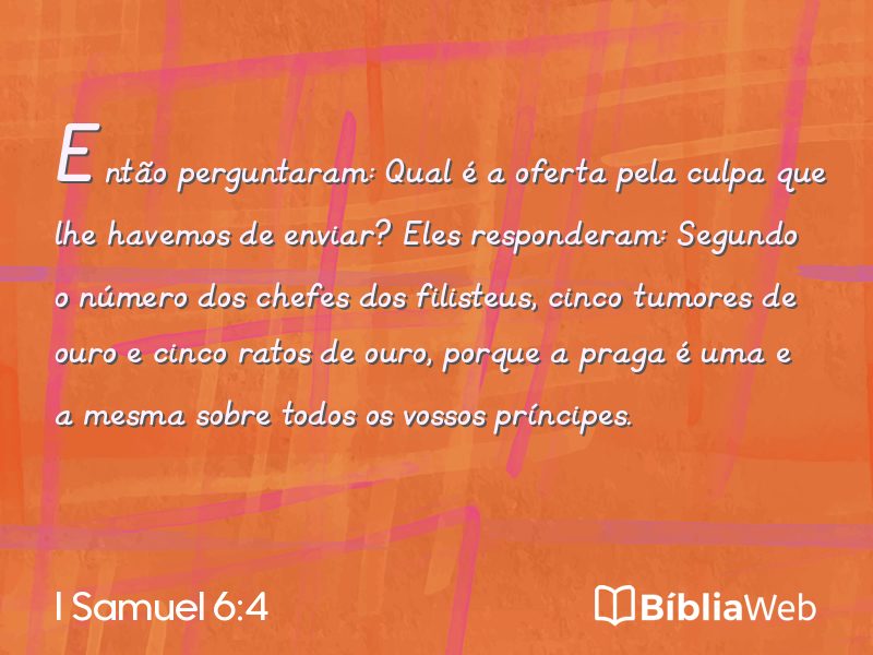 I Samuel 6:4 em imagem para compartilhar