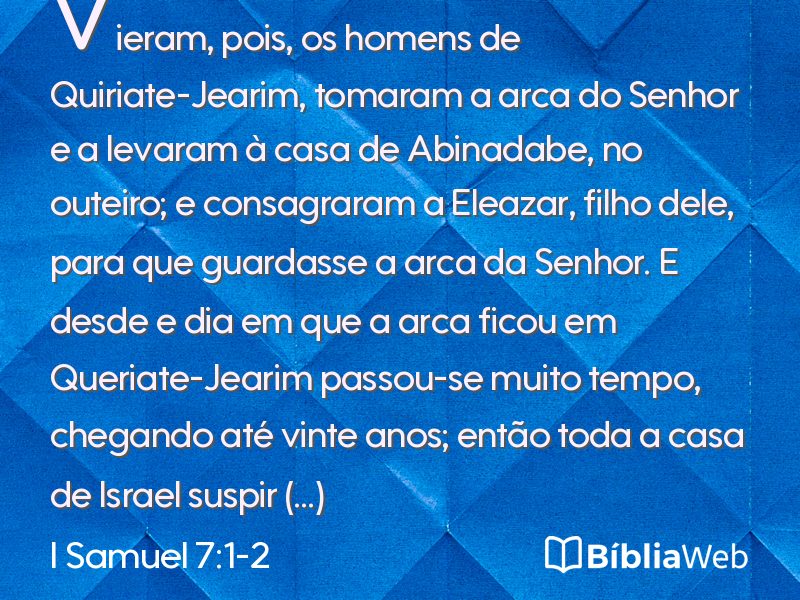 I Samuel 7:1-2 em imagem para compartilhar