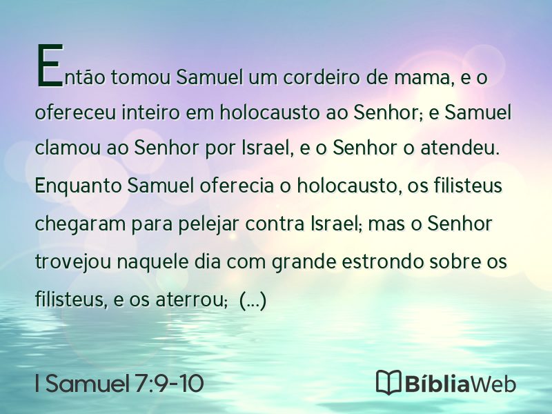 I Samuel 7:9-10 em imagem para compartilhar