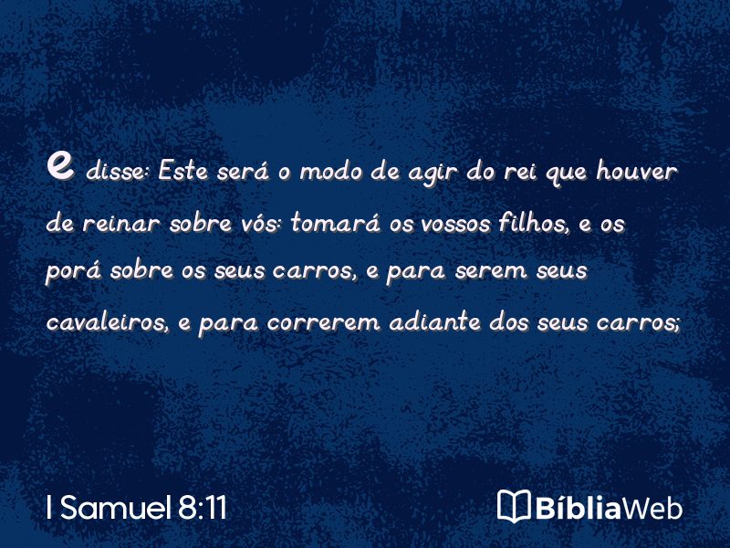 I Samuel 8:11 em imagem para compartilhar