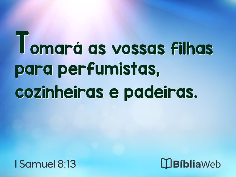 I Samuel 8:13 em imagem para compartilhar