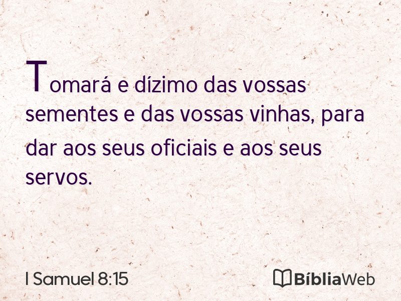 I Samuel 8:15 em imagem para compartilhar