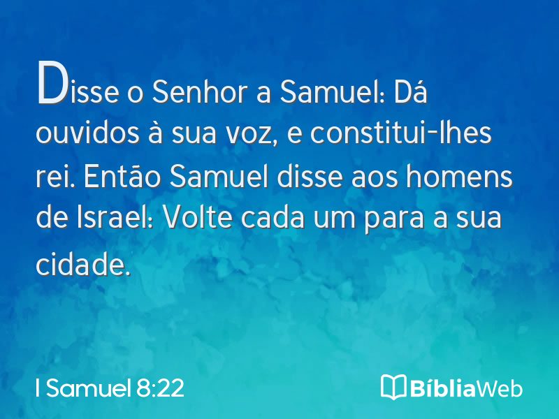 I Samuel 8:22 em imagem para compartilhar