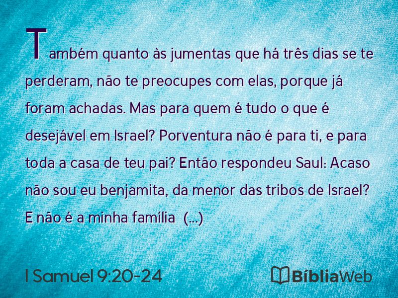 I Samuel 9:20-24 em imagem para compartilhar