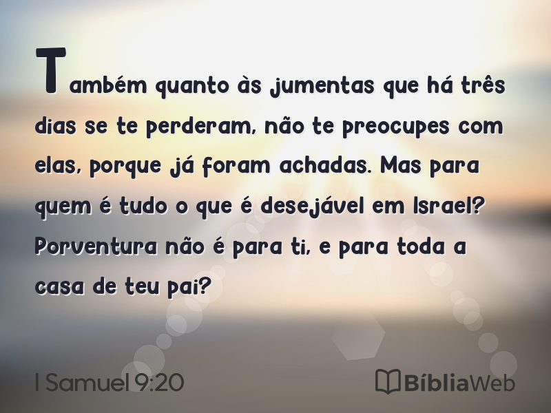 I Samuel 9:20 em imagem para compartilhar