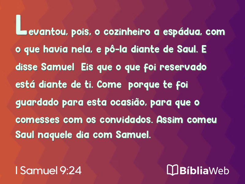 I Samuel 9:24 em imagem para compartilhar