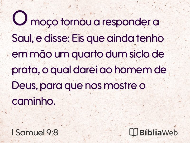I Samuel 9:8 em imagem para compartilhar