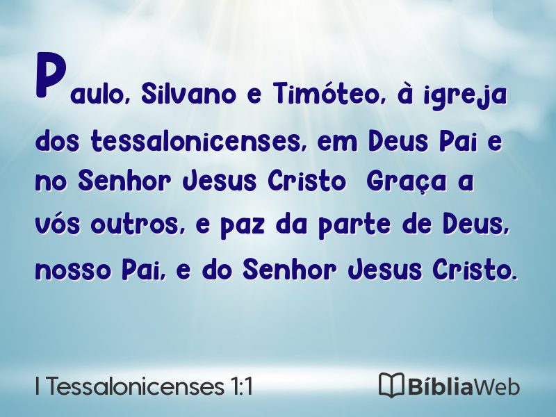 I Tessalonicenses 1:1 em imagem para compartilhar