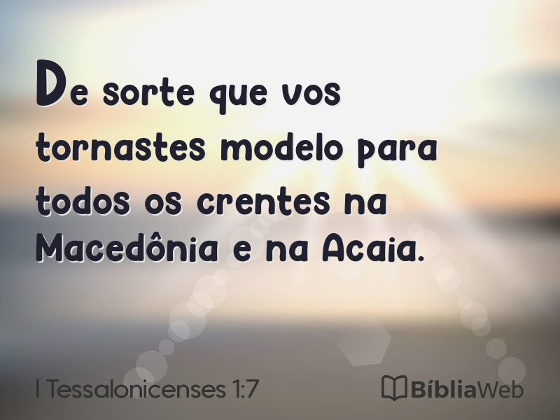 I Tessalonicenses 1:7 em imagem para compartilhar