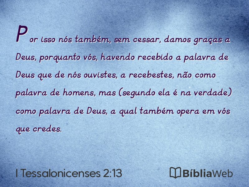 I Tessalonicenses 2:13 em imagem para compartilhar
