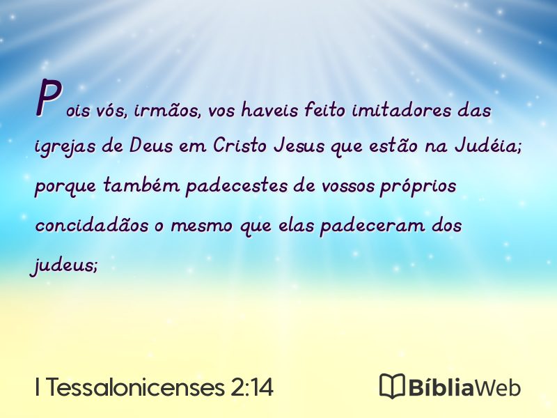 I Tessalonicenses 2:14 em imagem para compartilhar