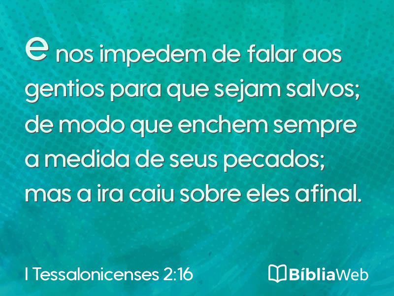 I Tessalonicenses 2:16 em imagem para compartilhar