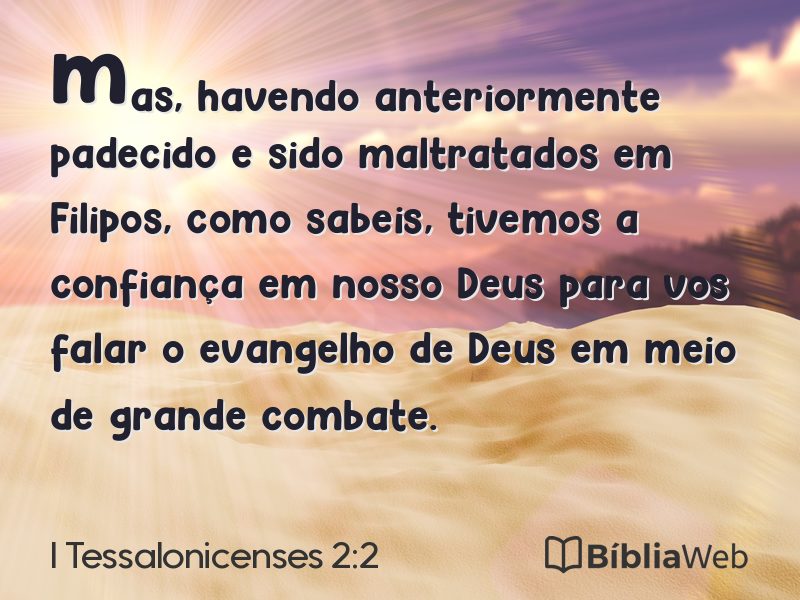 I Tessalonicenses 2:2 em imagem para compartilhar