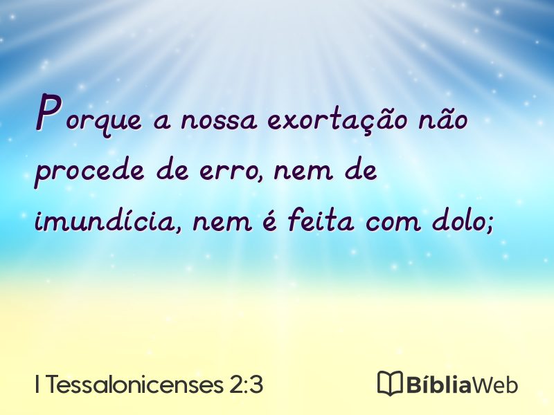 I Tessalonicenses 2:3 em imagem para compartilhar