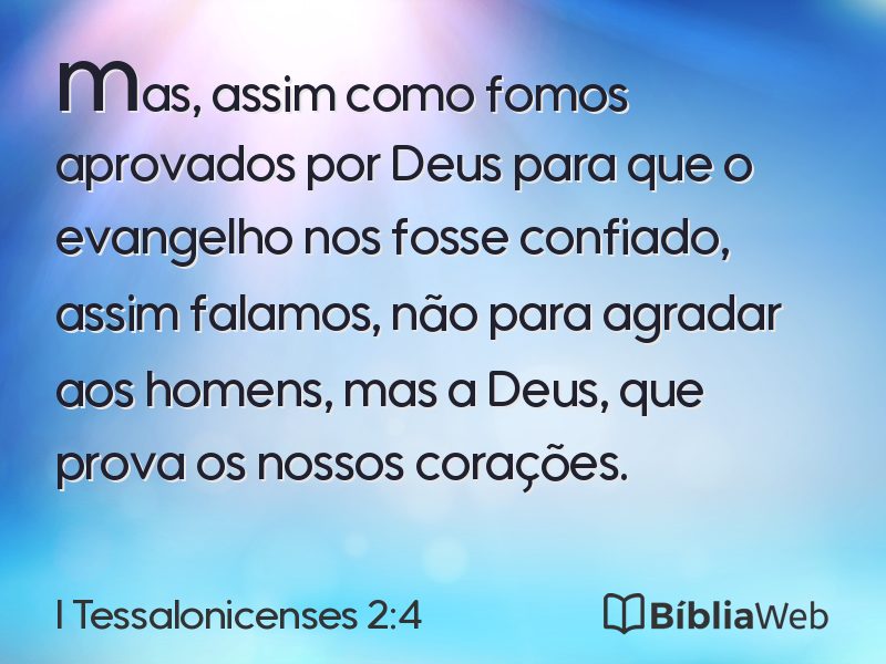 I Tessalonicenses 2:4 em imagem para compartilhar