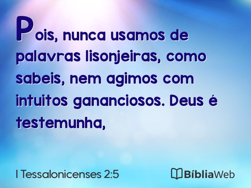 I Tessalonicenses 2:5 em imagem para compartilhar