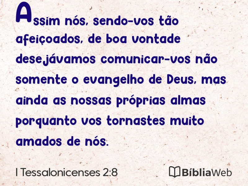 I Tessalonicenses 2:8 em imagem para compartilhar
