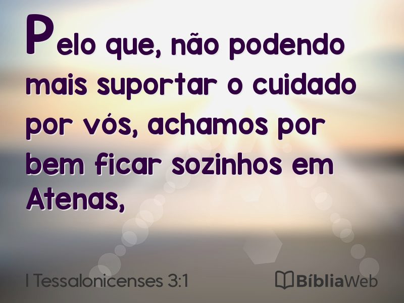 I Tessalonicenses 3:1 em imagem para compartilhar