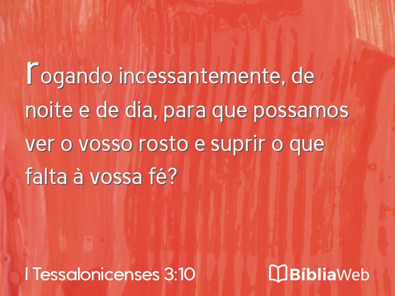 I Tessalonicenses 3:10 em imagem para compartilhar