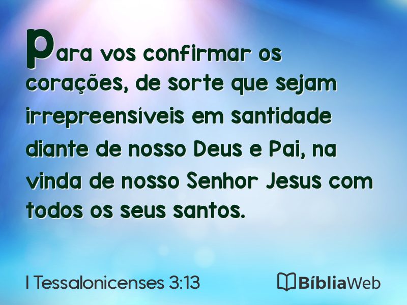 I Tessalonicenses 3:13 em imagem para compartilhar