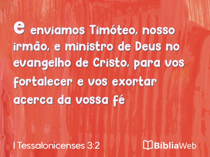 I Tessalonicenses 3:2 em imagem para compartilhar