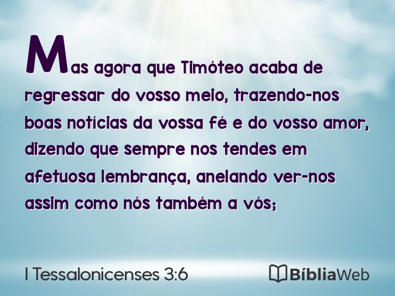 I Tessalonicenses 3:6 em imagem para compartilhar