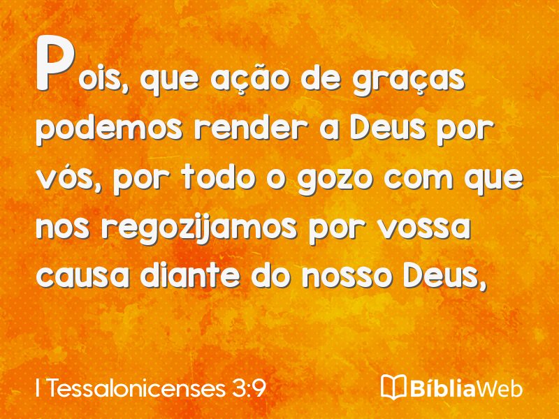 I Tessalonicenses 3:9 em imagem para compartilhar