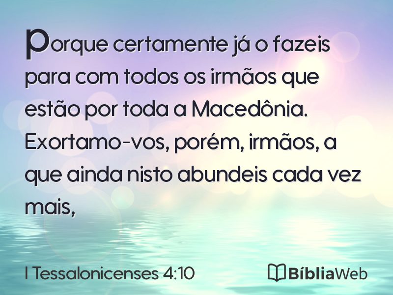 I Tessalonicenses 4:10 em imagem para compartilhar