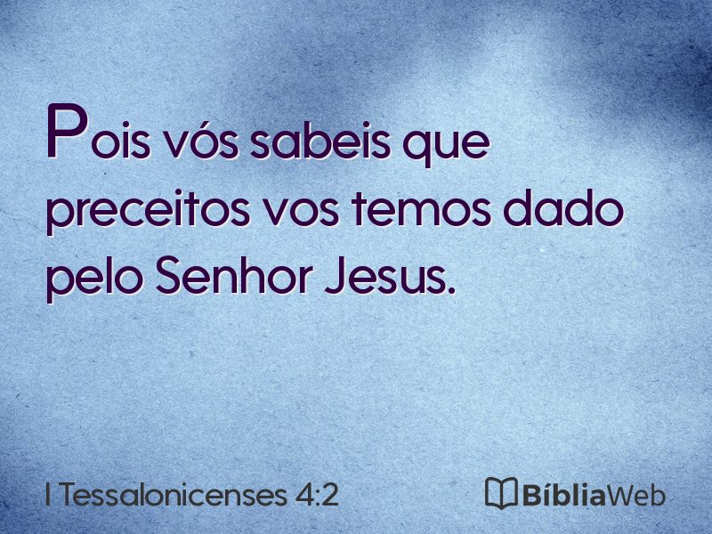 I Tessalonicenses 4:2 em imagem para compartilhar