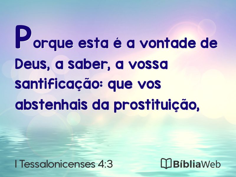 I Tessalonicenses 4:3 em imagem para compartilhar