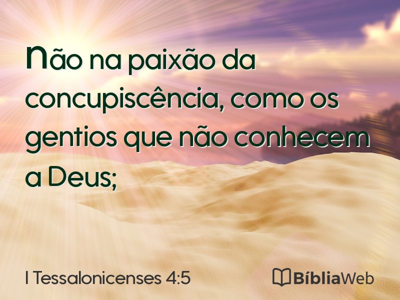 I Tessalonicenses 4:5 em imagem para compartilhar