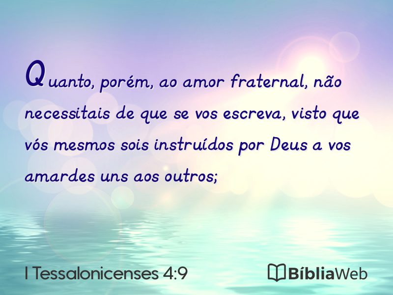 I Tessalonicenses 4:9 em imagem para compartilhar