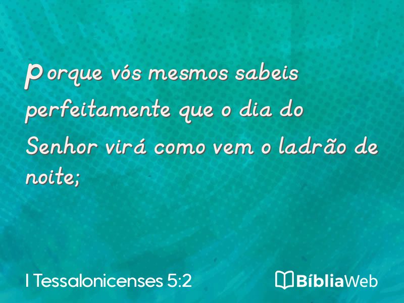 I Tessalonicenses 5:2 em imagem para compartilhar
