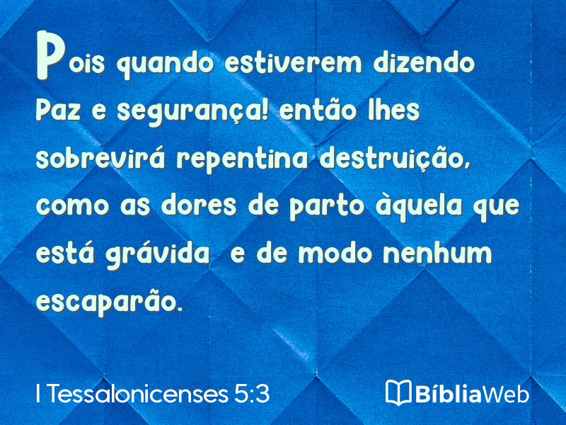 I Tessalonicenses 5:3 em imagem para compartilhar