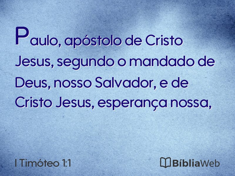 I Timóteo 1:1 em imagem para compartilhar
