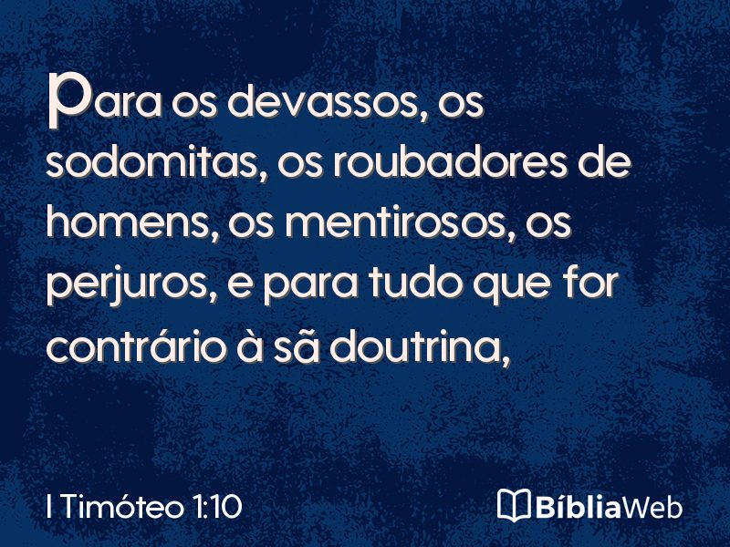 I Timóteo 1:10 em imagem para compartilhar