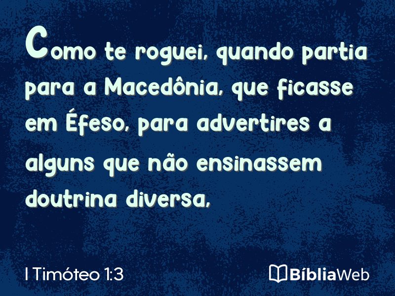I Timóteo 1:3 em imagem para compartilhar