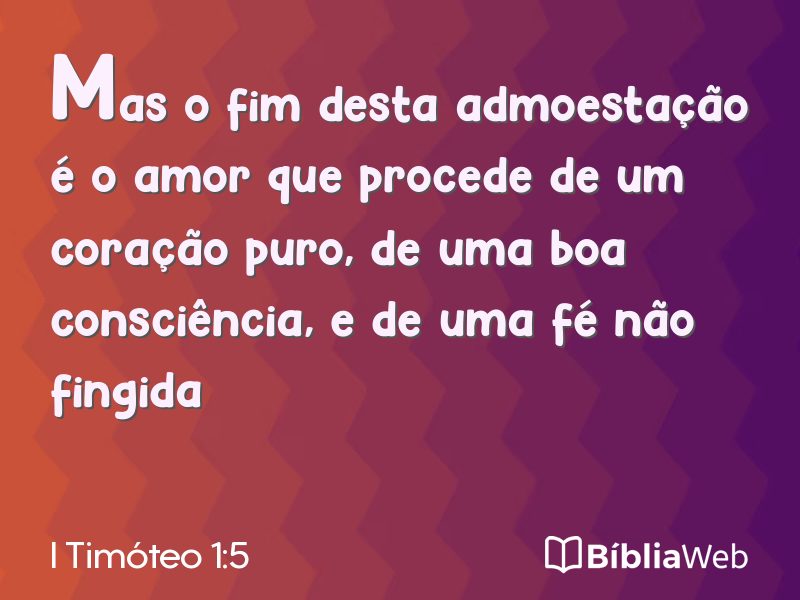 I Timóteo 1:5 em imagem para compartilhar