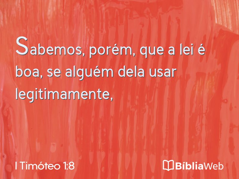 I Timóteo 1:8 em imagem para compartilhar