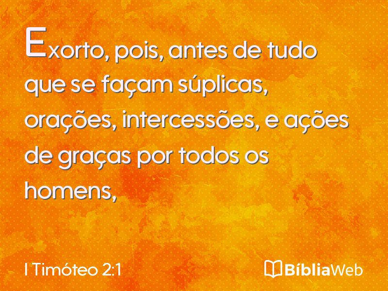 I Timóteo 2:1 em imagem para compartilhar