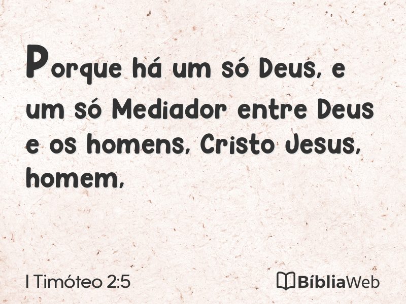 I Timóteo 2:5 em imagem para compartilhar