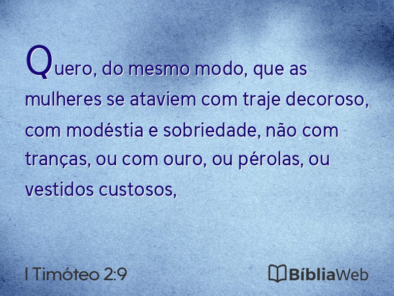 I Timóteo 2:9 em imagem para compartilhar
