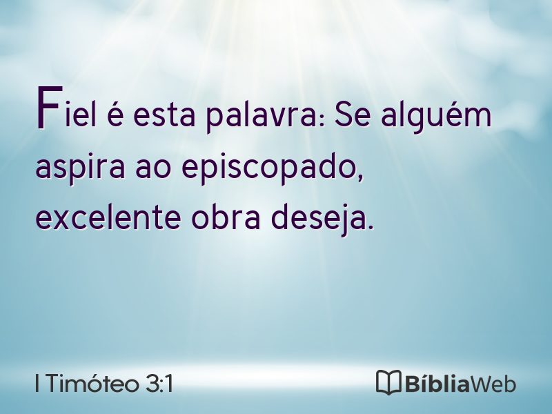 I Timóteo 3:1 em imagem para compartilhar