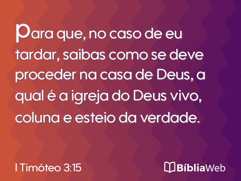 I Timóteo 3:15 em imagem para compartilhar