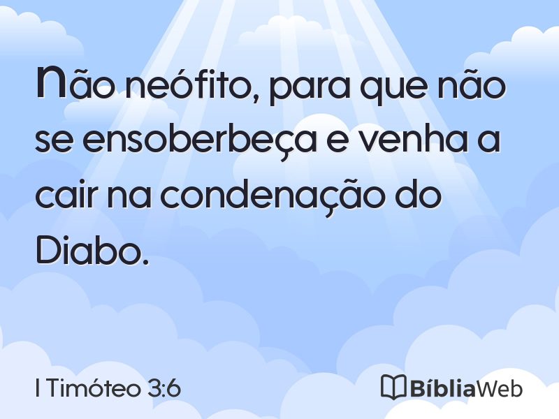 I Timóteo 3:6 em imagem para compartilhar