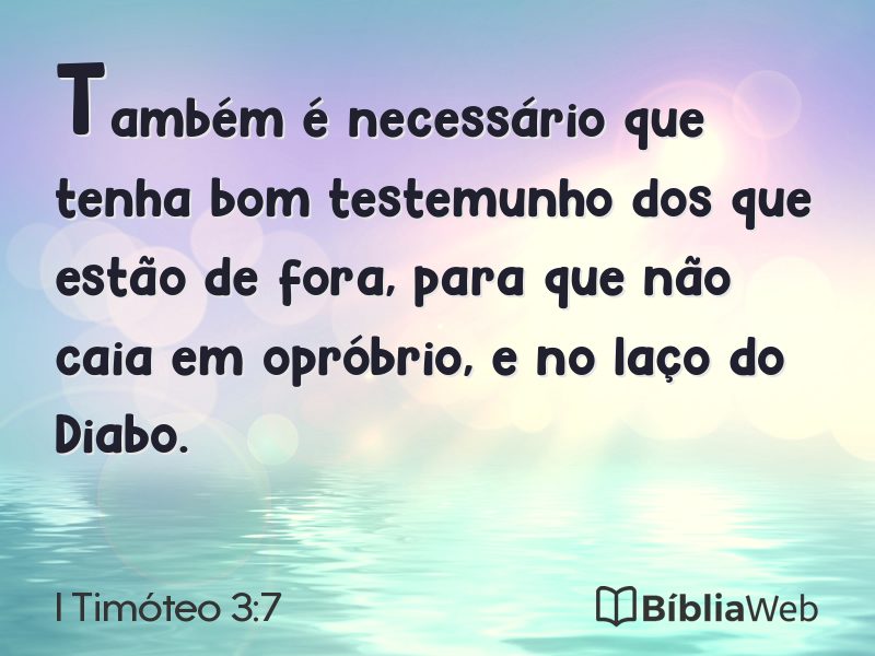 I Timóteo 3:7 em imagem para compartilhar