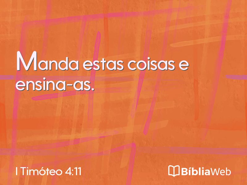 I Timóteo 4:11 em imagem para compartilhar