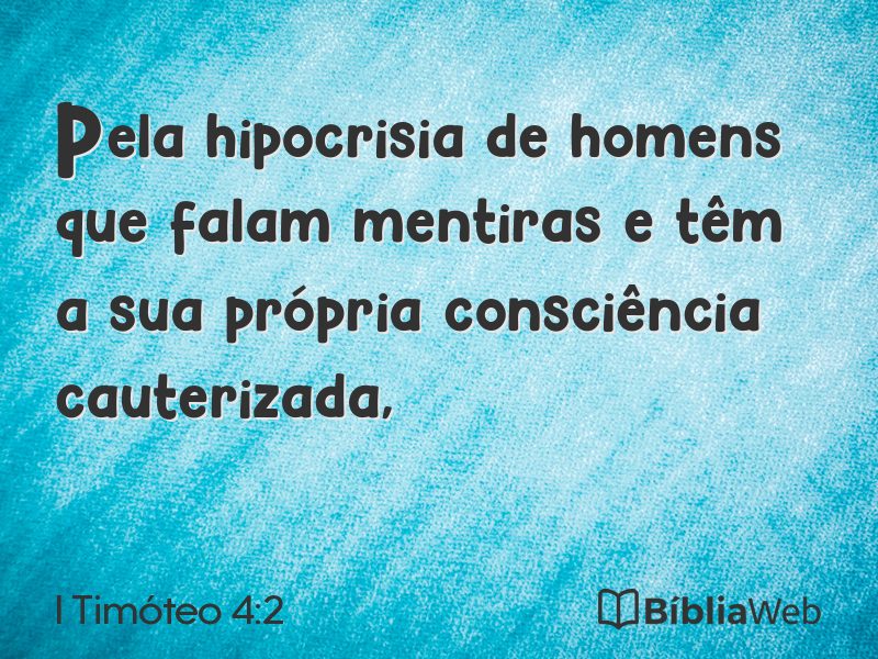 I Timóteo 4:2 em imagem para compartilhar