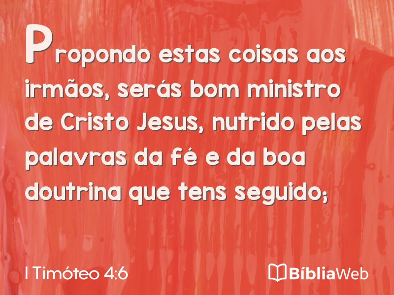 I Timóteo 4:6 em imagem para compartilhar